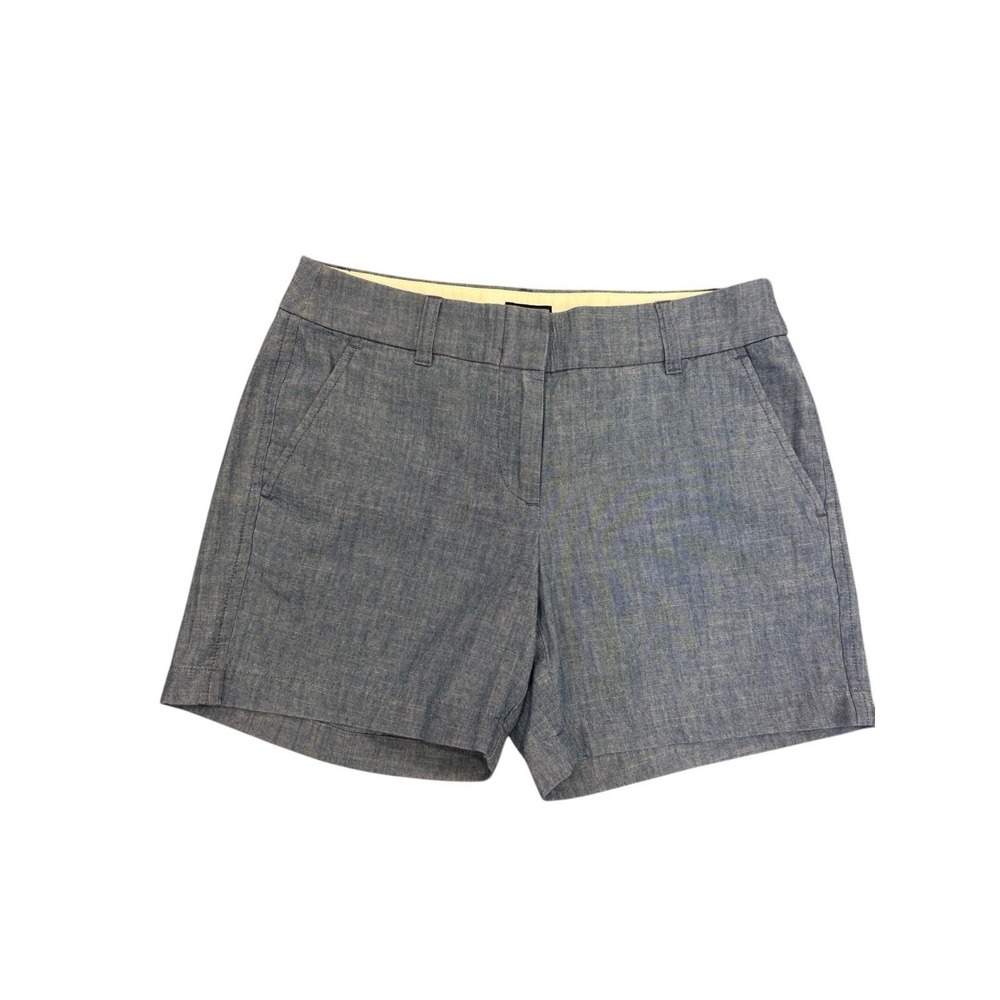 NWT J Crew Classic Chambray Shorts Sz 2 Preppy Minimalist Casual Summer Vacation